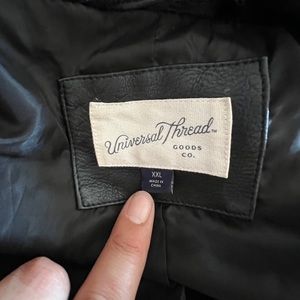 XXL Black FAUX LEATHER motto jacket